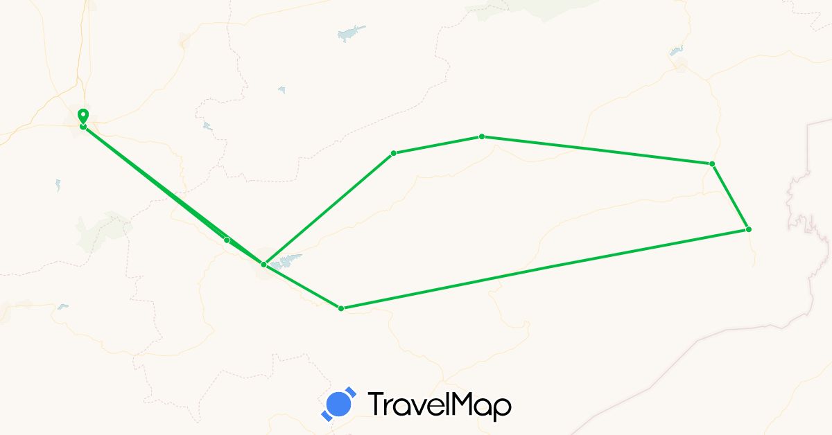 TravelMap itinerary: bus in Morocco (Africa)